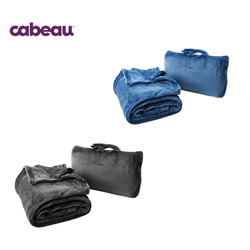 Cabeau Fold N Go Blanket in blue and gray, perfect for travel and cozy comfort, ideal as a Corporate Gift Singapore.