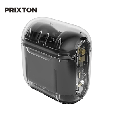 Prixton TWS162 earbuds charging case showcasing advanced design and technology.