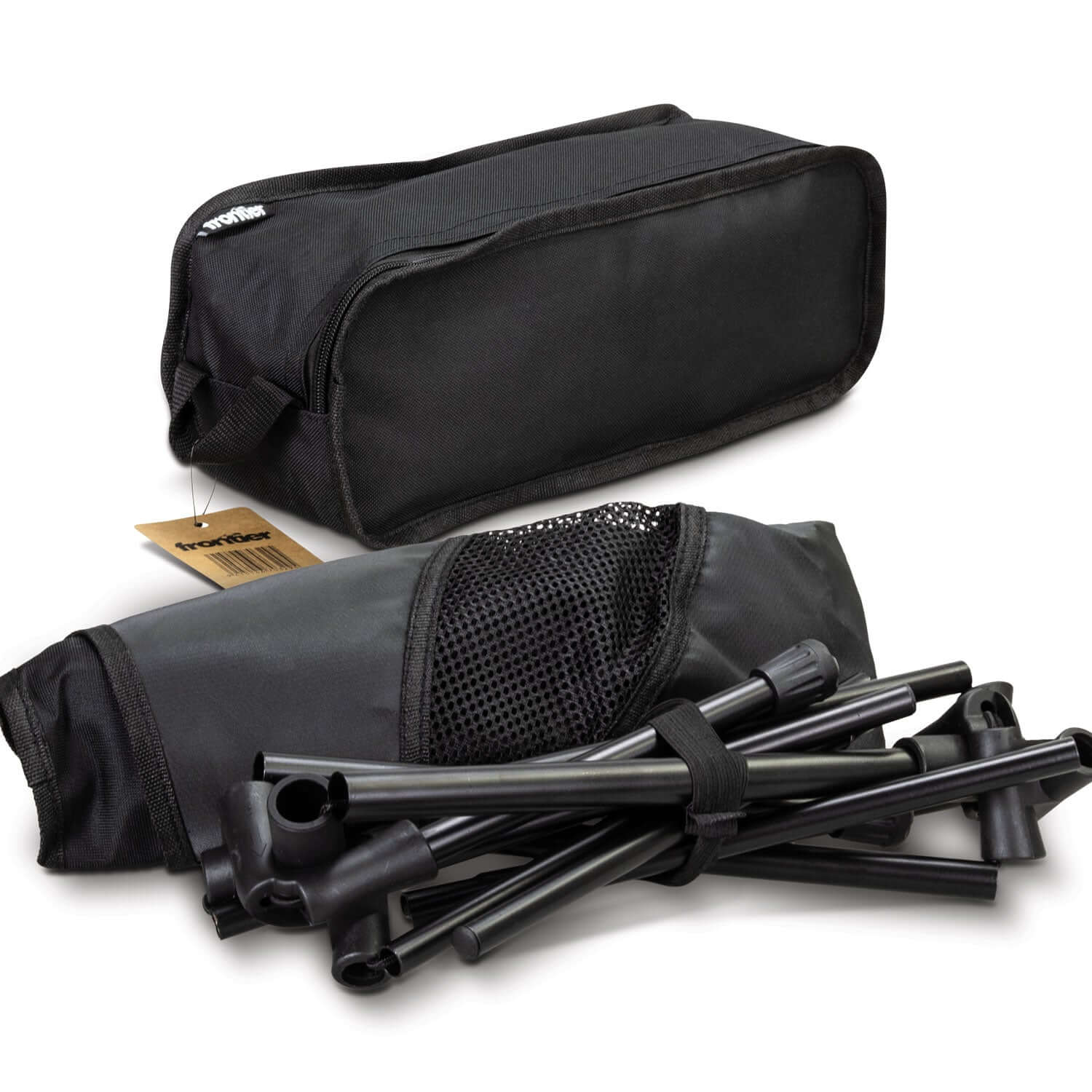 Frontier Lightweight Folding Chair storage bag with poles, ideal for outdoor events and corporate gifts.