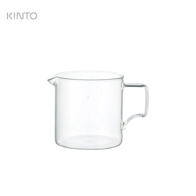 Kinto Oct Coffee Jug 2Cups, clear glass jug with ergonomic handle, ideal for corporate gift.