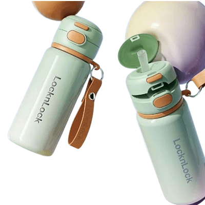 LocknLock Funsip Dual Mode Thermal Flask in green, ideal for daily adventures and perfect as a corporate gift.