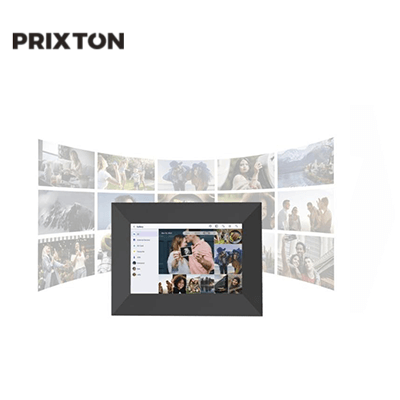 Prixton Prado S 7" Wifi Digital Photo Frame displaying multiple photos in a gallery layout.