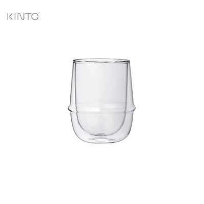 Kinto Kronos Double Wall Coffee Cup 250ML in transparent design, perfect for elegant drinkware collection.