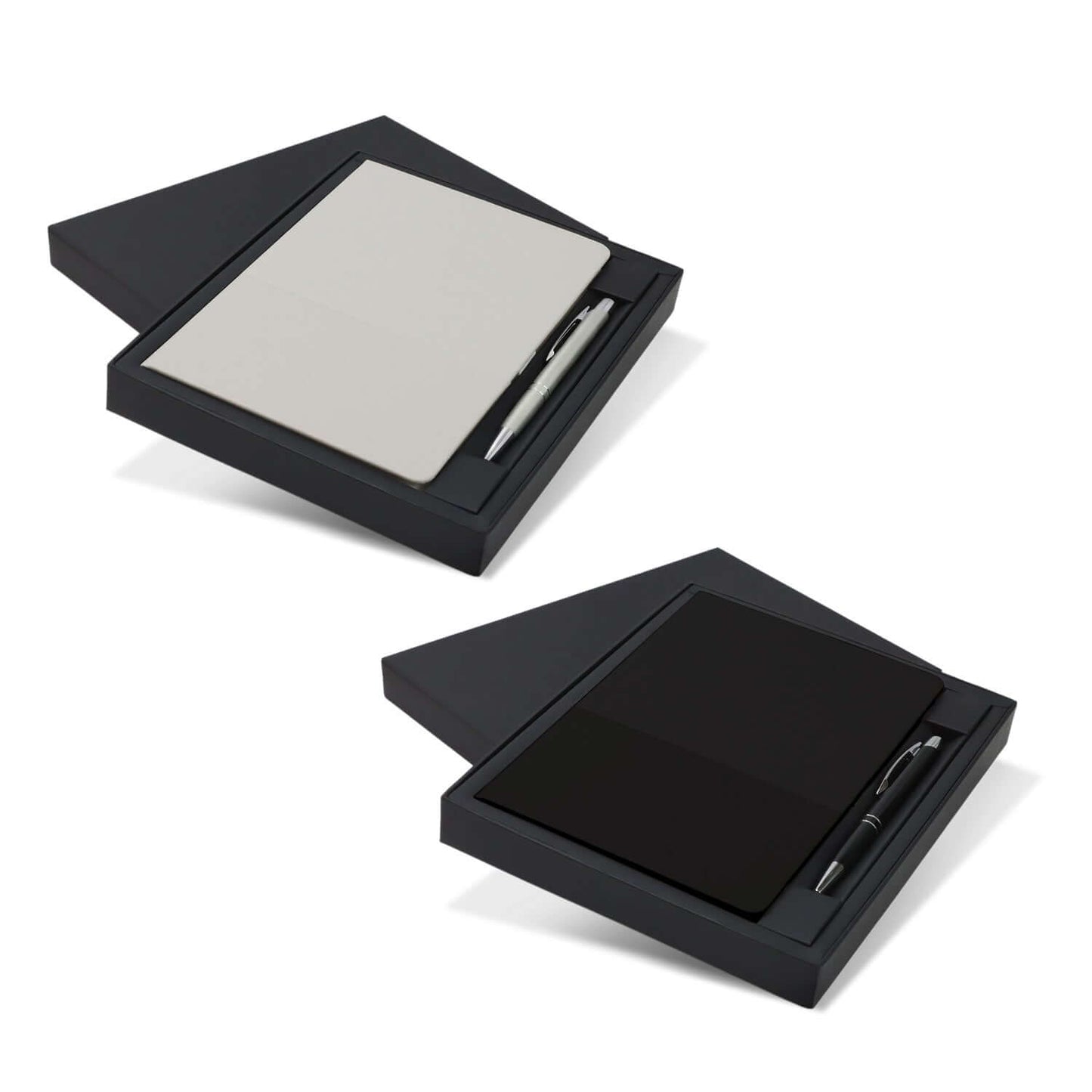 Harvard Notebook and Pen Gift Set in stylish packaging with a textured cover and sleek pen, ideal corporate gift.