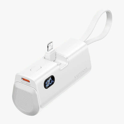 Vention 4800mAh Power Bank 22.5W with built-in cables and LED display for convenient charging
