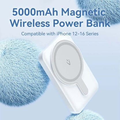 Vention 5000mAh Magnetic Wireless Power Bank 20W with compatibility for iPhone 12-16 series.