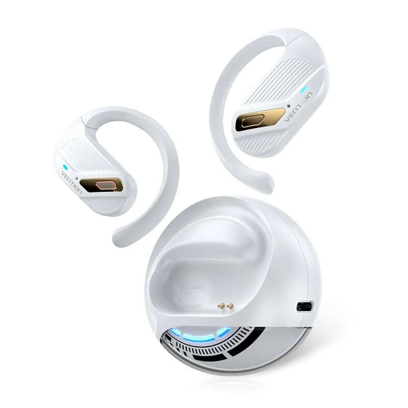 Vention Wireless Bluetooth Open Ear Headphones OpenBeat with sleek design and glowing features for a stylish listening experience.