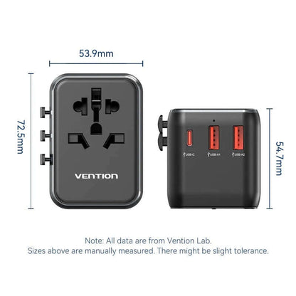 Vention 3-Port USB Universal Travel Adapter Corporate Gifts Singapore