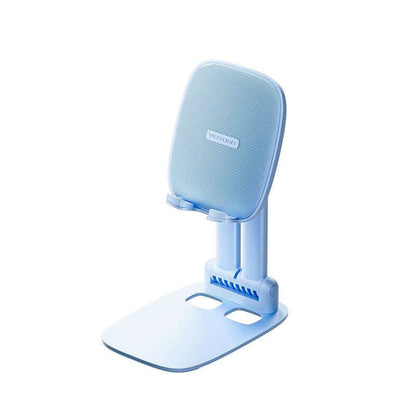 Vention Height Adjustable Tablet Stand in blue, perfect for corporate gifts and versatile use with phones and tablets.