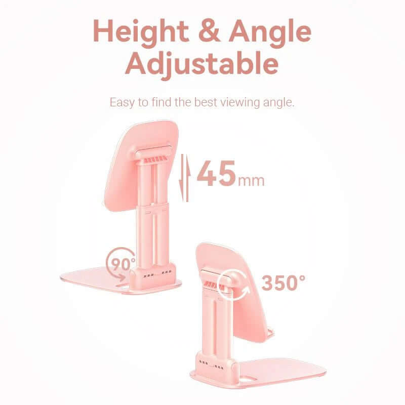 Vention Height Adjustable Tablet Stand showcasing adjustable height and angle for optimal viewing experience.