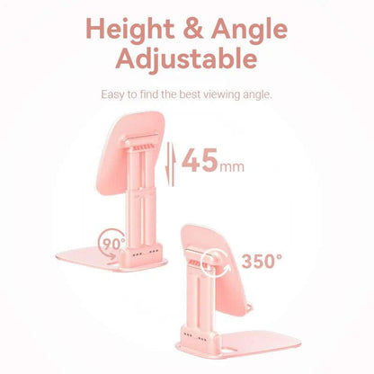 Vention Height Adjustable Tablet Stand showcasing adjustable height and angle for optimal viewing experience.