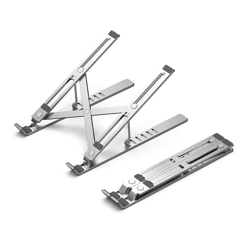 Vention Foldable Laptop Stand Silver Aluminum Alloy Type showcasing a lightweight, compact, and foldable design.