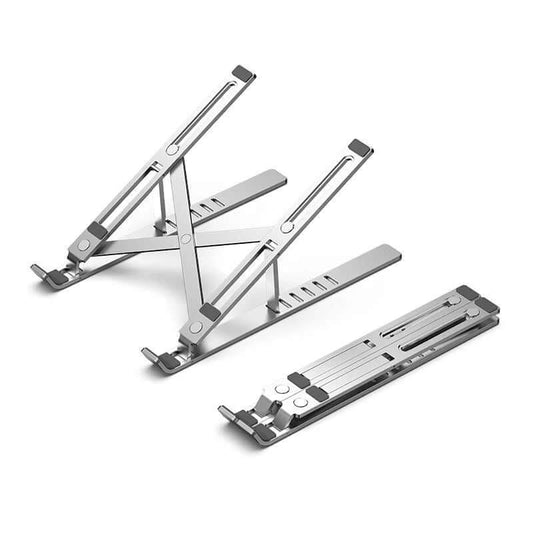 Vention Foldable Laptop Stand Silver Aluminum Alloy Type showcasing a lightweight, compact, and foldable design.