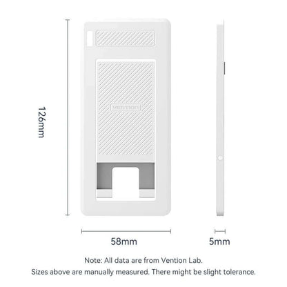 Vention Portable Phone Stand for Desk size dimensions of 126mm x 58mm x 5mm showing sleek design.