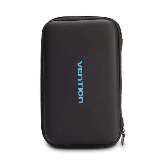 Vention Multifunctional Storage Bag featuring durable black exterior and blue logo, ideal for organizing tech essentials.