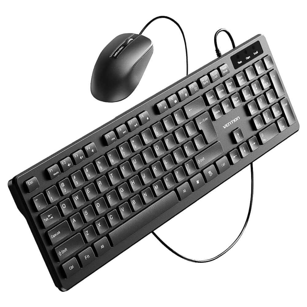 Vention Wired Keyboard and Mouse Set for office work and casual gaming, ergonomic design with stable typing features.