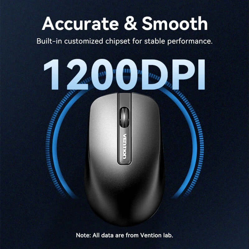Vention Wired Keyboard and Mouse Set showcasing a sleek mouse design with 1200 DPI for stable performance.