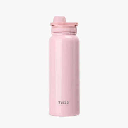 TYESO Stainless Steel Sports Bottle With Handle 35oz in pink color, perfect for active lifestyles and corporate gifts.