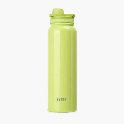 TYESO Stainless Steel Sports Bottle With Handle 40oz in vibrant green color