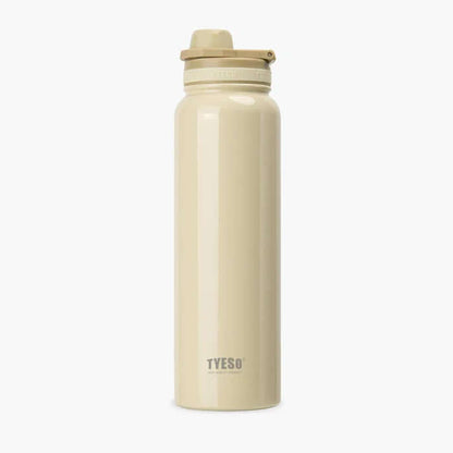 TYESO Stainless Steel Sports Bottle With Handle 40oz in beige color, ideal for hydration and corporate gifts.