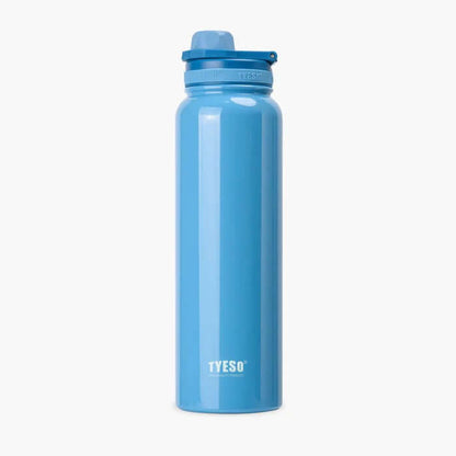 TYESO Stainless Steel Sports Bottle With Handle 40oz in blue, perfect for sports and corporate gifts.