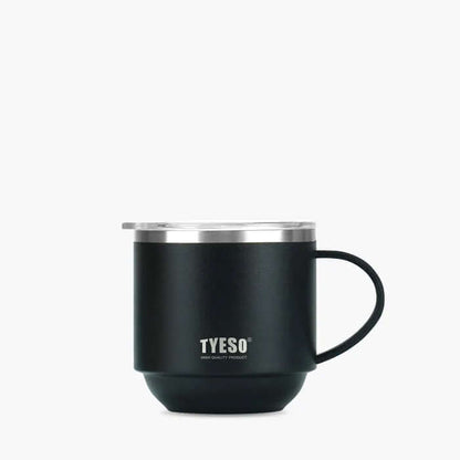 TYESO 11oz Coffee Mug with stainless steel lid for hot and cold beverages, ideal for corporate gift.