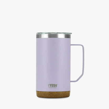 TYESO 24oz Coffee Mug in lavender color with a cork base, ideal for corporate gifts and keeping beverages at perfect temperature.