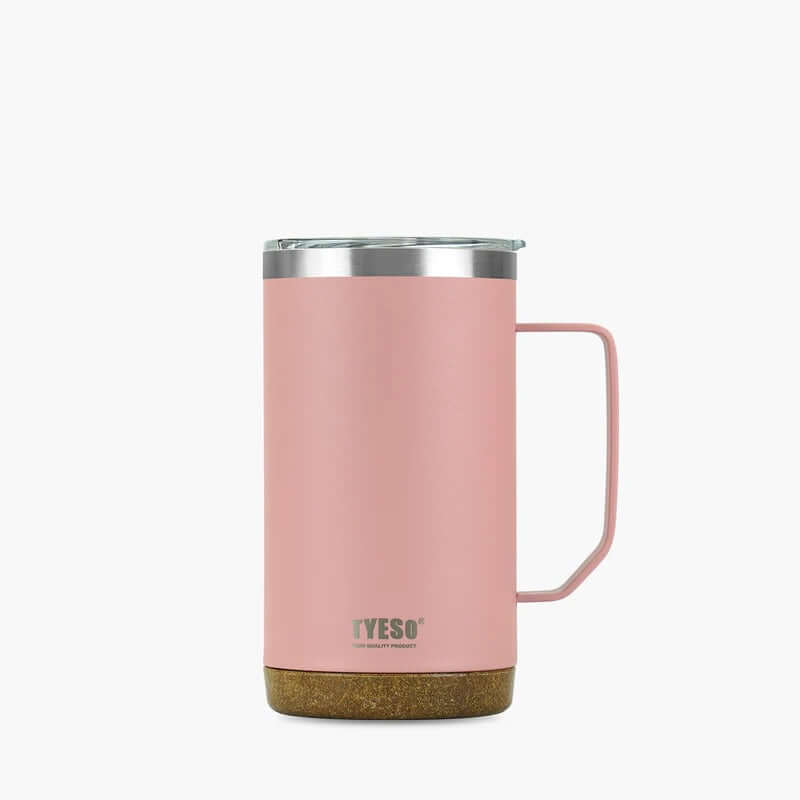 TYESO 24oz Coffee Mug in pink with insulated design, ideal for hot and cold beverages, great for corporate gifts.