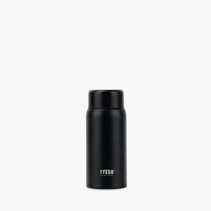 TYESO Mini Pocket Bottle 5oz in sleek black design, ideal for hydration on the go and a perfect corporate gift.