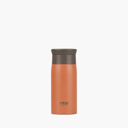 TYESO Vacuum Bottle 12oz in orange color showcasing stylish design and double-wall insulation for optimal temperature retention.