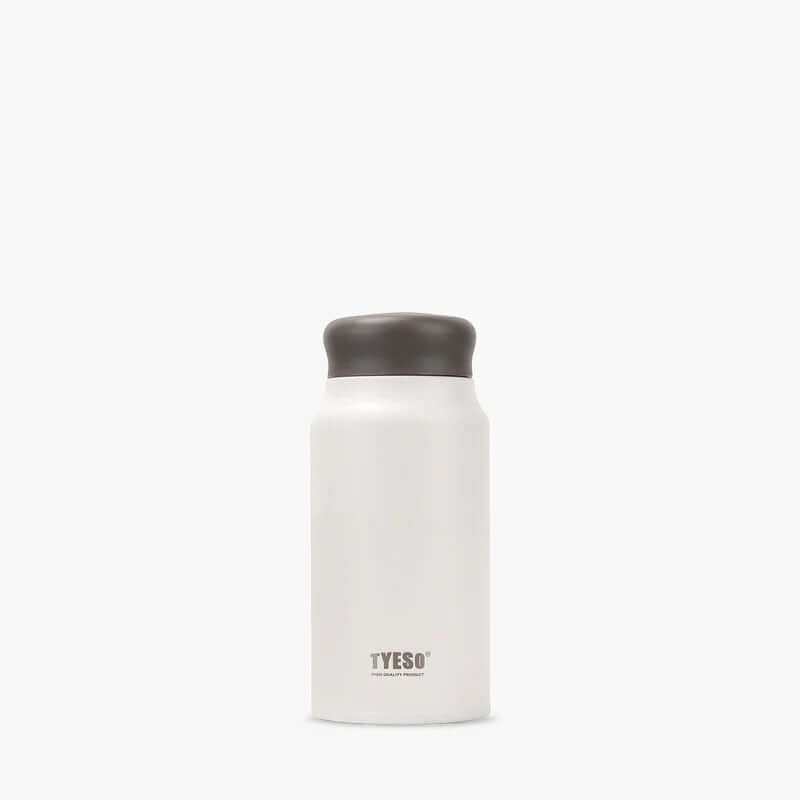 TYESO Light Weight Bottle 12oz in white with dark lid, ideal for adventures and corporate gifts.