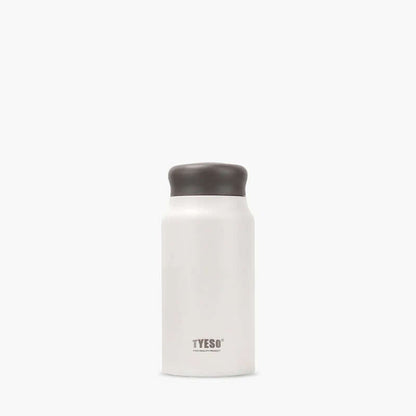 TYESO Light Weight Bottle 12oz in white with dark lid, ideal for adventures and corporate gifts.