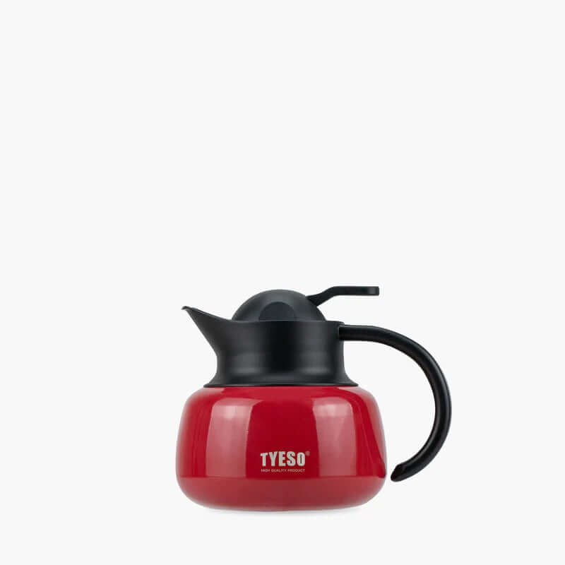 TYESO Vacuum Insulated Teapot with Strainer 20oz in red, perfect for corporate gift and tea enthusiasts.