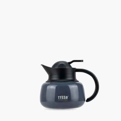 TYESO Vacuum Insulated Teapot with Strainer 20oz in dark gray, showcasing its sleek design and functionality.