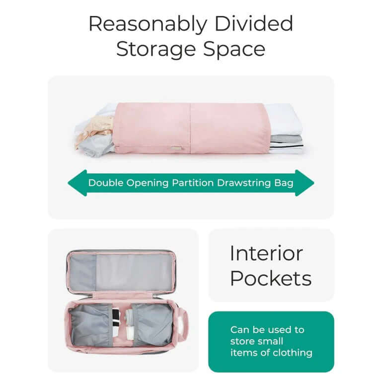 Bagsmart 6-In-1 Compression Packing Cubes featuring reasonably divided storage space and interior pockets for organization.