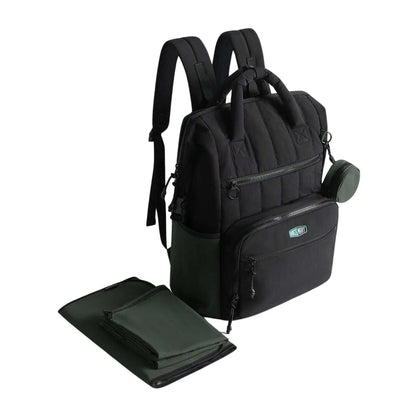 Bagsmart Walker Featherlight Travel Diaper Backpack 25L in black, featuring adjustable straps and a changing pad.