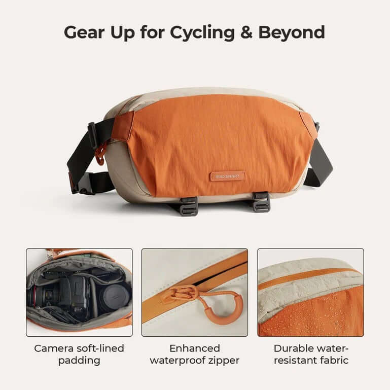 Bagsmart Soar Camera Sling Bag With Tripod Holder 6L featuring camera padding and waterproof zipper