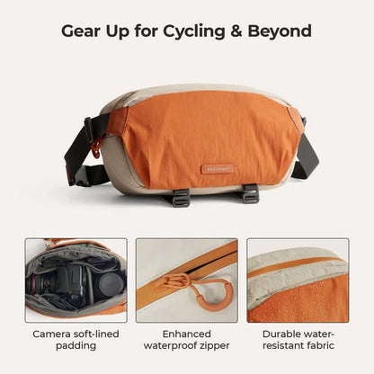Bagsmart Soar Camera Sling Bag With Tripod Holder 6L featuring camera padding and waterproof zipper