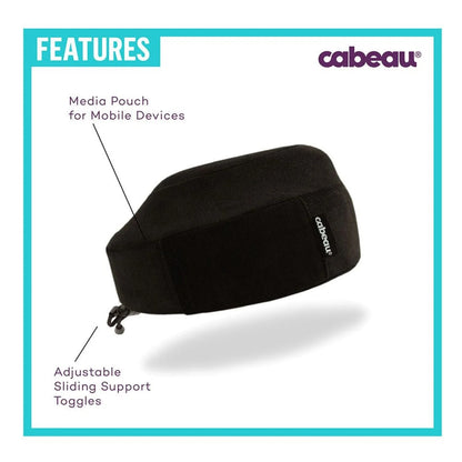 Cabeau Evolution Classic Travel Neck Pillow features adjustable support toggles and media pouch for mobile devices.