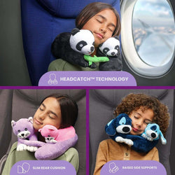 Cabeau Evolution Kids Neck Pillow for travel, featuring raised side supports and slim rear cushion for comfort.