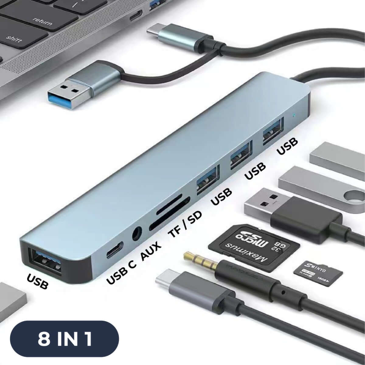 8 in 1 USB Hub Corporate Gifts Singapore