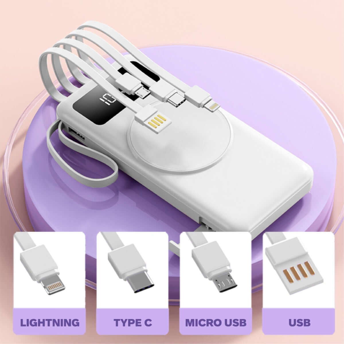 Wireless Powerbank with Detachable Cable and built in Phone Stand Corporate Gifts Singapore