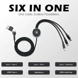 6 in1 Fast Charging Cable With LED Logo Corporate Gifts Singapore