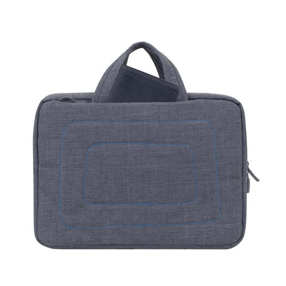 Rivacase Alpendorf Canvas Laptop Bag with handles, designed for corporate gifts and featuring a sleek gray design.