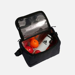 adidas Cooler Bag with fruits and a water bottle inside, perfect for a stylish eco-friendly accessory.