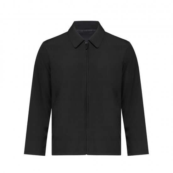 Unisex Corporate Jacket in black, stylish full-zip design, suitable for corporate gifts in Singapore.