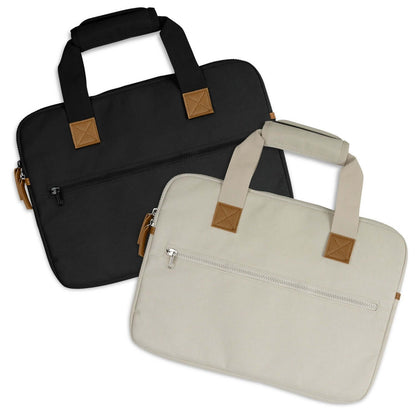 ARCHER Galileo Laptop Bag in black and cream, ideal corporate gift for stylish professionals.