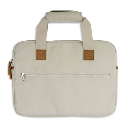 ARCHER Galileo Laptop Bag in beige with handle and zippered pocket, perfect corporate gift for professionals.