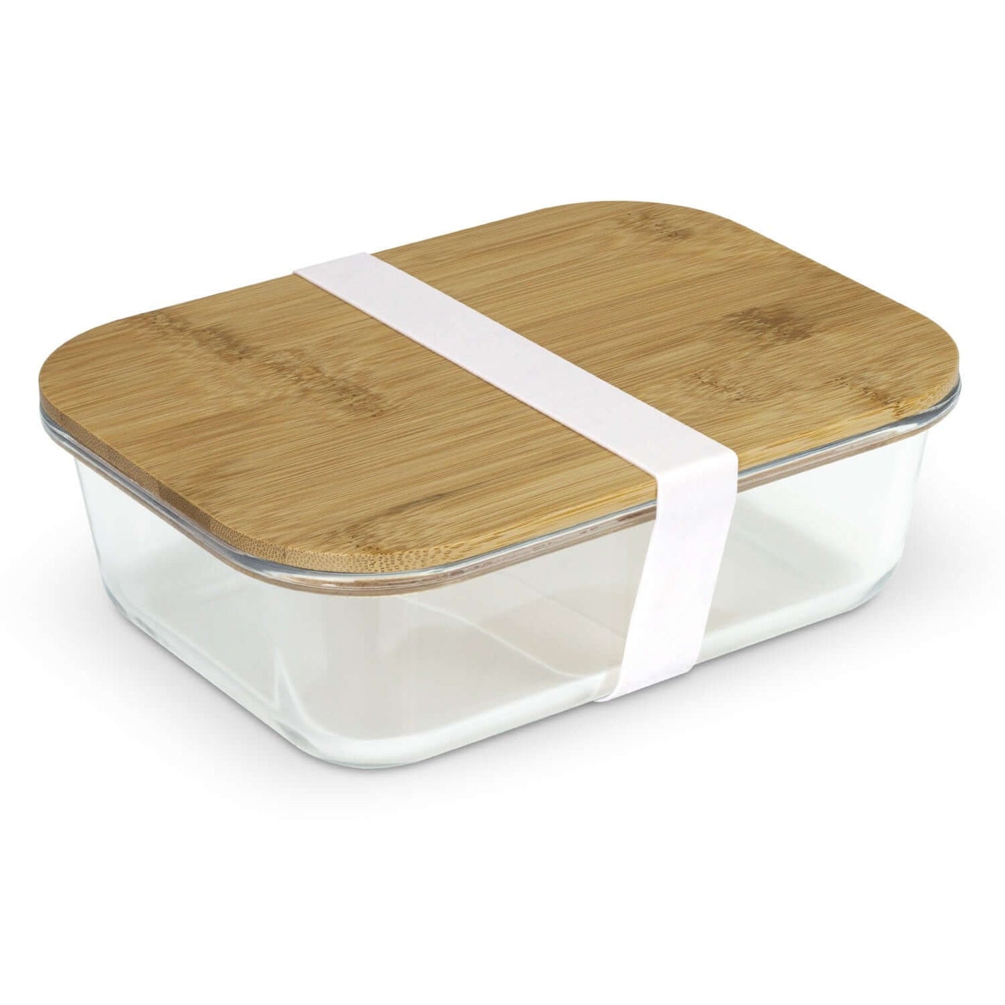 NATURA Iris Glass Lunch Box with bamboo lid, 900ml capacity, eco-friendly and stylish meal prep solution.