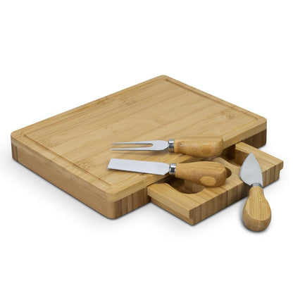 NATURA Kensington Cheese Board - Rectangle with cheese knives, perfect for corporate gift and elegant gatherings.